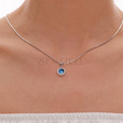 Silver (925) pendant with elegant round sapphire zirconia