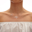 Silver (925) necklace heart and heartbeat