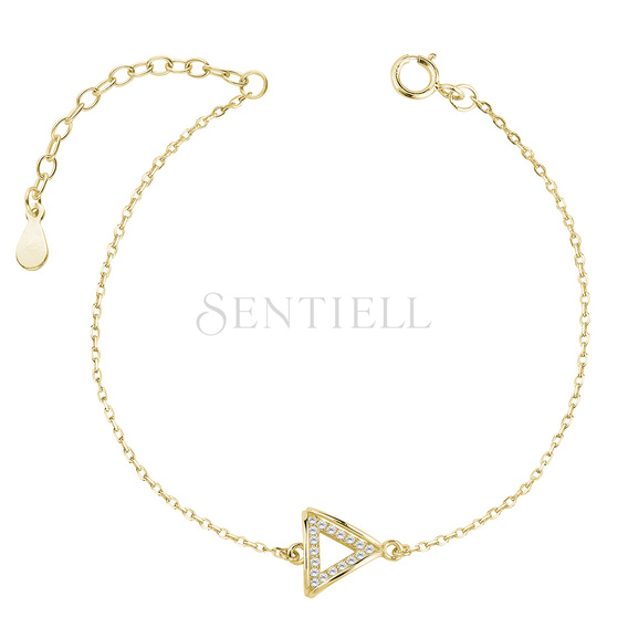 Silver (925) gold-plated bracelet - triangle with zirconia