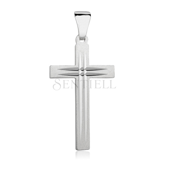 Silver (925) diamond cut pendant cross