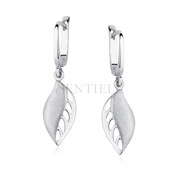 Silver (925) elegant earrings - leafs