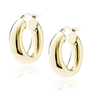 Silver (925) gold-plated earrings hoops - highly polished