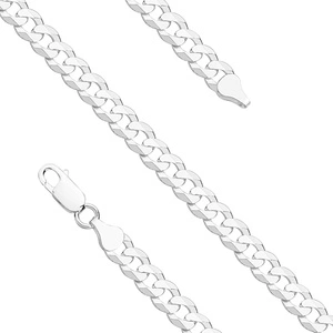 Silver (925) diamond-cut bracelet - curb extra flat Ø 160