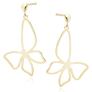 Silver (925) gold-plated earrings - butterfly