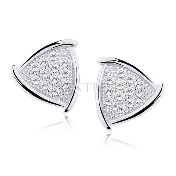 Silver (925) Earrings zirconia microsetting