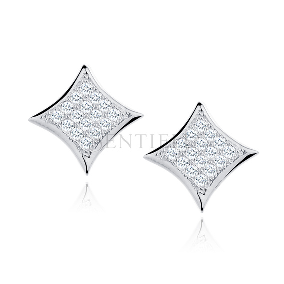 Silver (925) Earrings zirconia microsetting