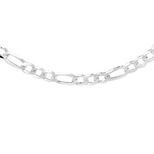 Silver (925) diamond-cut chain - figaro extra flat Ø 160