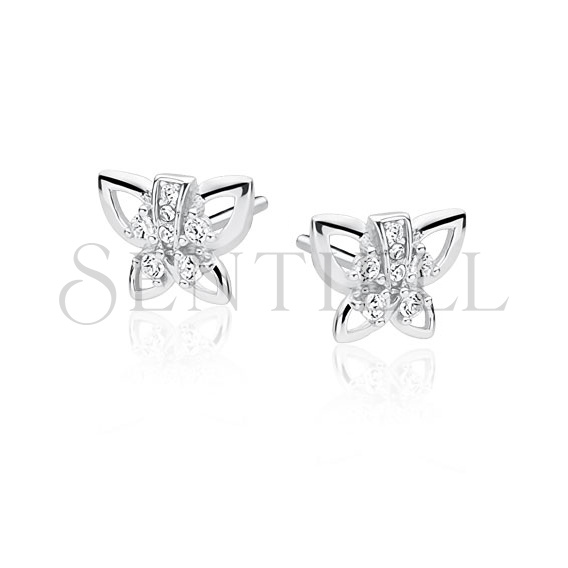 Silver (925) earrings - butterfly