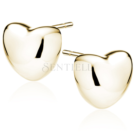 Silver (925) gold-plated earrings - heart