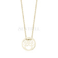 Silver (925) necklace - openwork circle, gold-plated