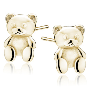 Silver (925) gold-plated earrings - bear
