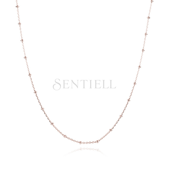 Silver rose gold-plated necklace (925) diamond cut anchor with balls