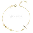 Silver (925) bracelet with cross, gold-plated