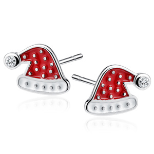 Silver (925) Santa's hat with white zirconia