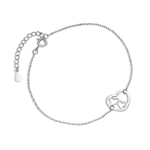 Silver (925) bracelet - hearts