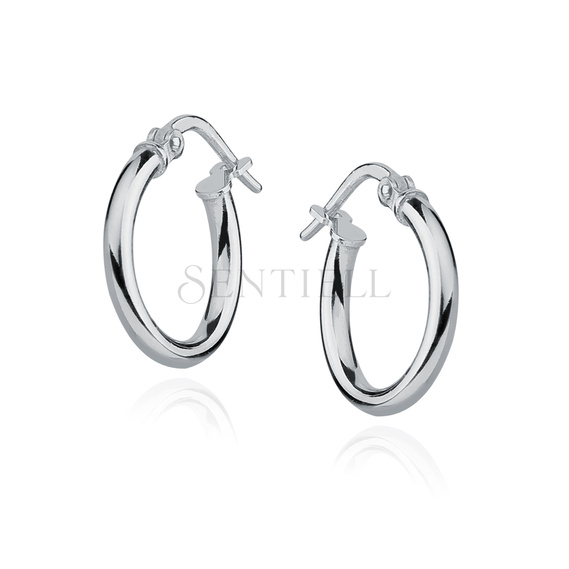 Silver (925) earrings hoops - highly polished