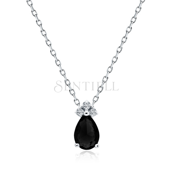 Silver (925) necklace with black zirconia