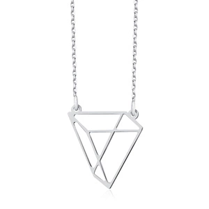 Silver (925) necklace - Origami triangle