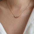 Silver (925) necklace - wing with zirconia, rose gold-plated
