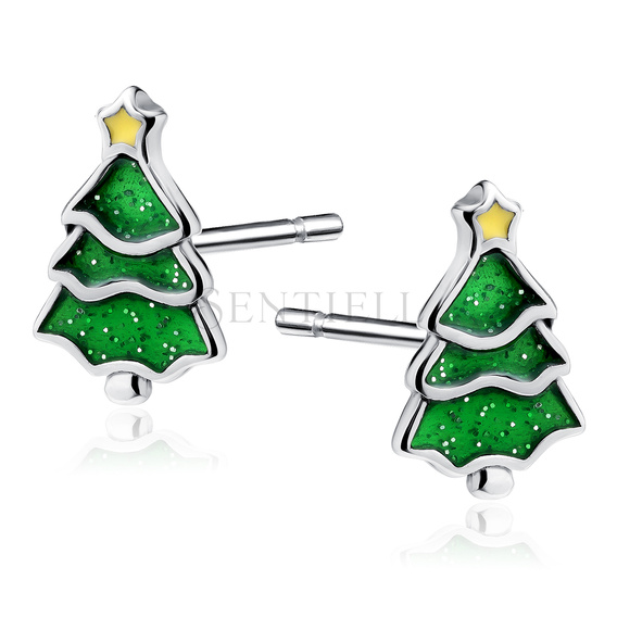 Silver (925) earrings - Christmas tree