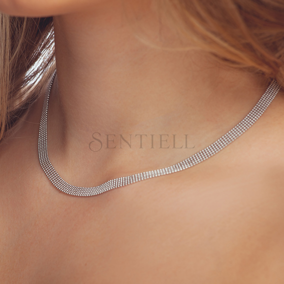 Silver (925) ball chain necklace rhodium-plated