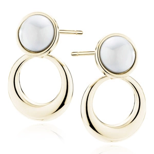 Silver (925) gold-plated earrings with pearl