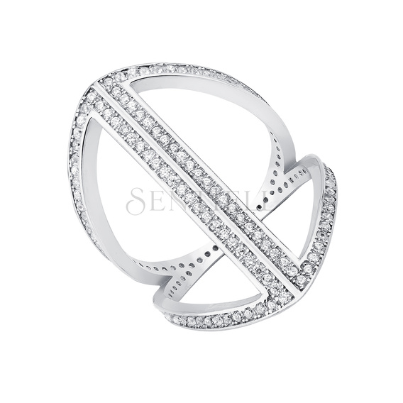 Silver (925) ring with white zirconia