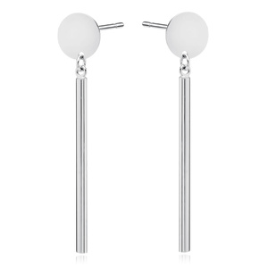 Silver (925) earrings round plate with wire