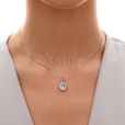 Silver (925) pendant aquamarine colored zirconia