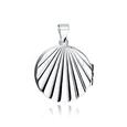 Silver (925) polished pendant - seashell locket