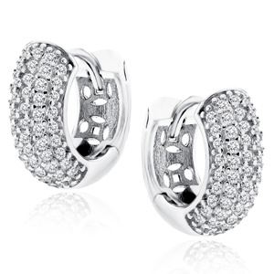 Silver (925) earrings hoop with zirconias