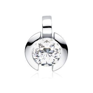 Silver (925) pendant with white zirconia