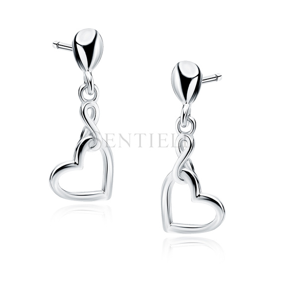 Silver (925) earrings - hearts and infinities