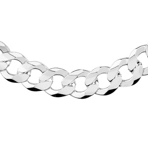 Silver (925) diamond-cut chain - curb extra flat Ø 300