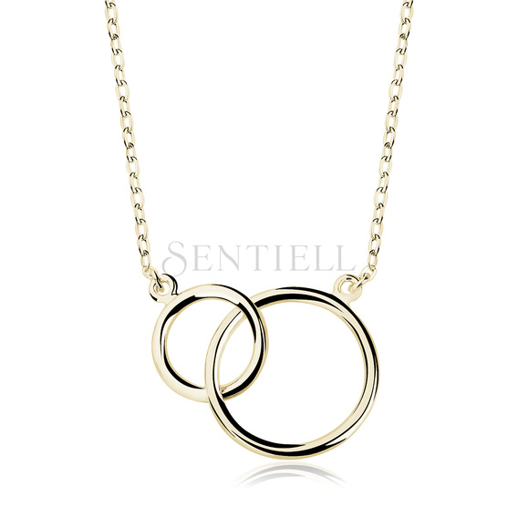 Silver (925) necklace connected circles gold-plated