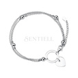 Silver (925) bracelet heart and circle