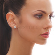 Silver (925) elegant round earrings with white zirconia