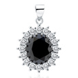 Silver (925) pendant black colored zirconia