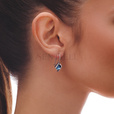 Silver (925) earrings with sapphire zirconia