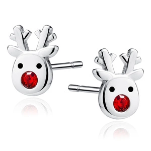 Silver (925) reindeer with red nose