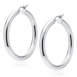 Silver (925) earrings hoops - highly polished