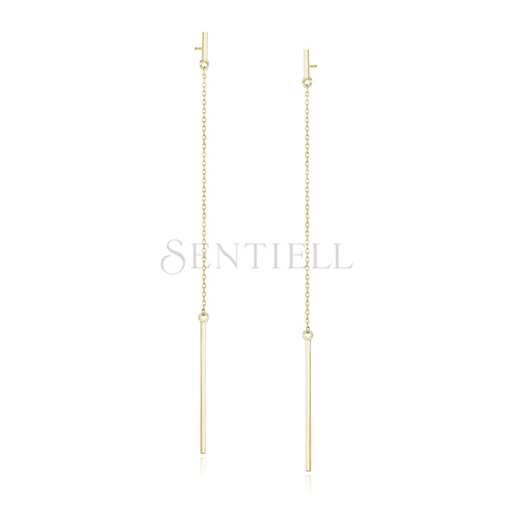 Silver (925) long, gold plated earrings