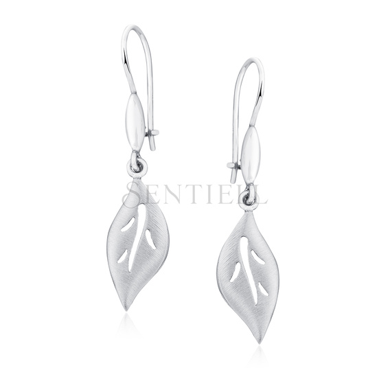 Silver (925) elegant earrings - leafs