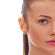 Silver (925) Earrings sapphire colored zirconia