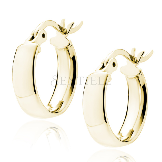 Silver (925) gold-plated earrings hoops - highly polished