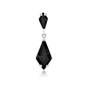 Silver (925) stylish pendant with black zirconias