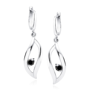 Silver (925) earrings with black zirconia