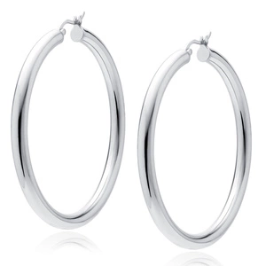 Silver (925) earrings hoops - highly polished