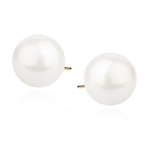 Silver (925) gold-plated earrings white pearl