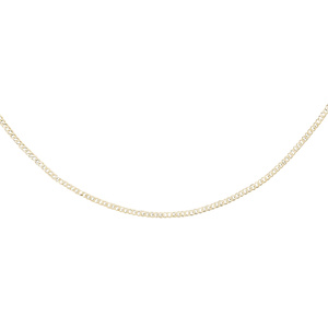 Silver (925) diamond-cut gold-plated chain - curb extra flat Ø 050